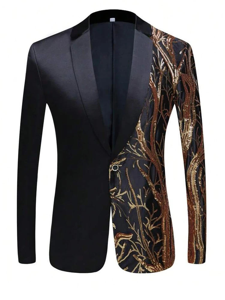 Formal Sequin Blazer Men
